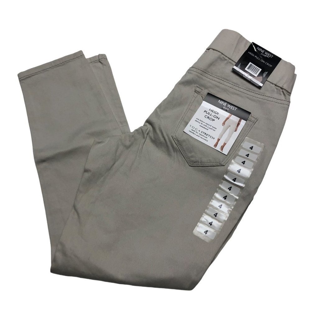 NINE WEST HEIDI PULL-ON SKINNY CROP PANTS SZ 4 NEW WITH TAG